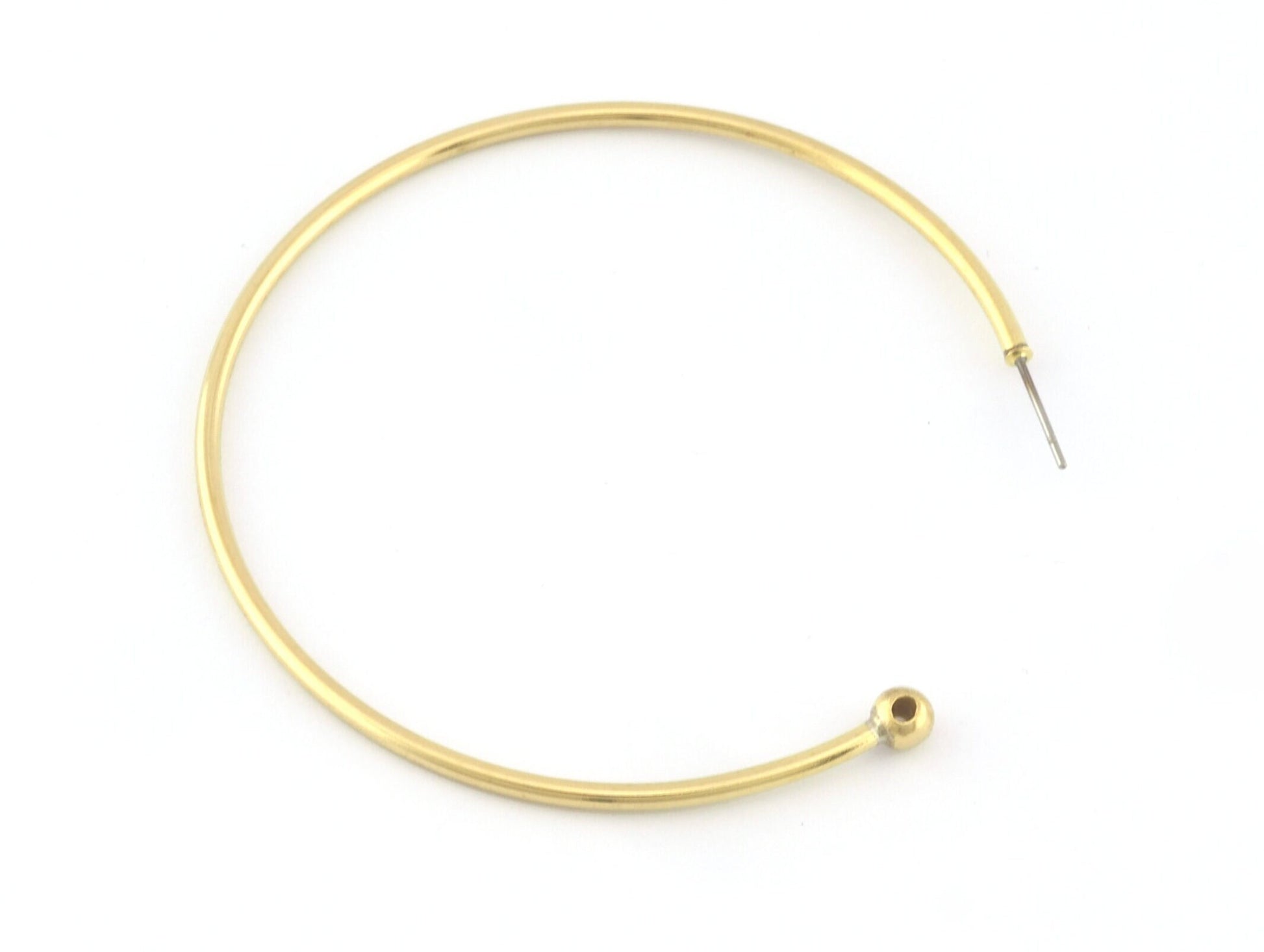 Hoop Earring, Big Round Setting Base Stud, Dangle Earring making Raw brass , 63mm S324 newline