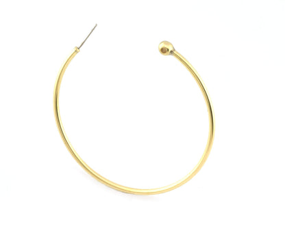 Dangle Earring making, Hoop Earring, Big Round Setting Base Stud, Raw brass , 55mm S325 newline