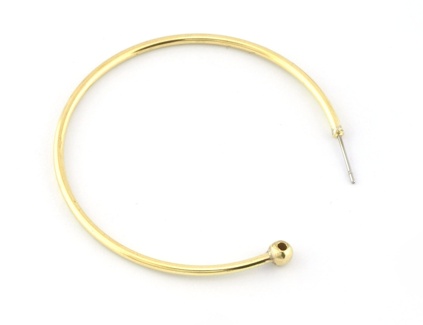 Dangle Earring making, Hoop Earring, Big Round Setting Base Stud, Raw brass , 55mm S325 newline