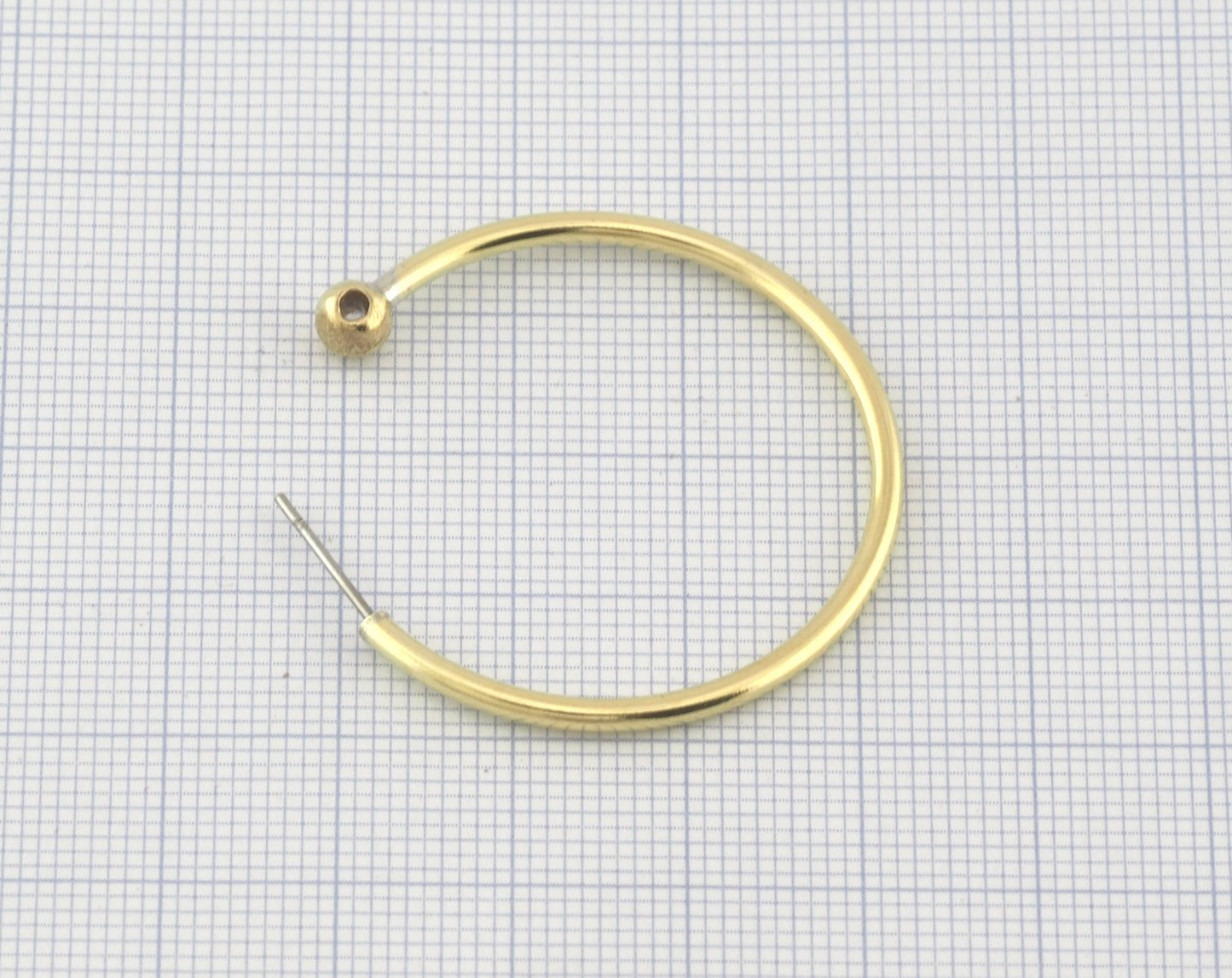 Dangle Earring making, Hoop Earring, Big Round Setting Base Stud, Raw brass , 36mm S326 newline