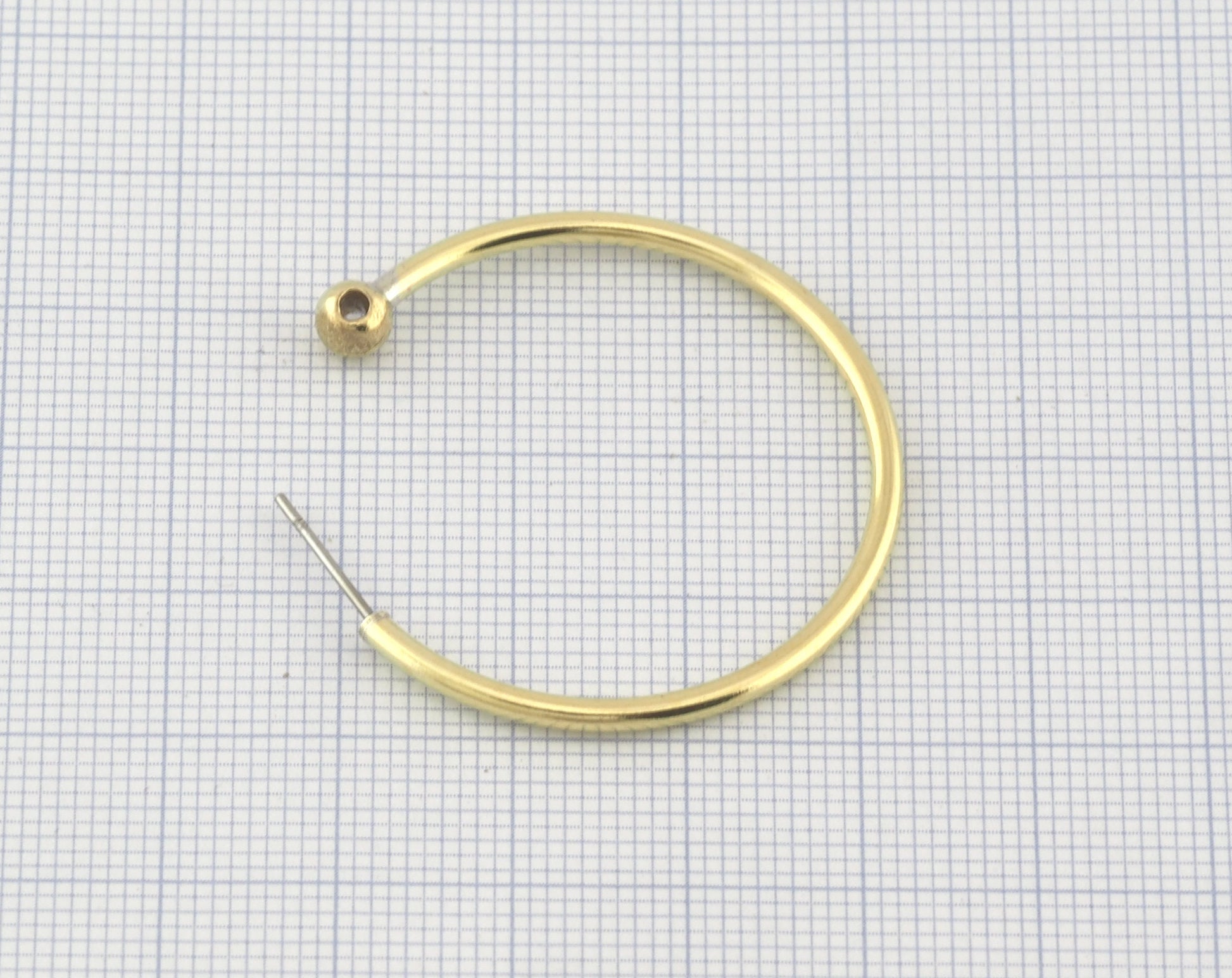 Dangle Earring making, Hoop Earring, Big Round Setting Base Stud, Raw brass , 36mm S326 newline