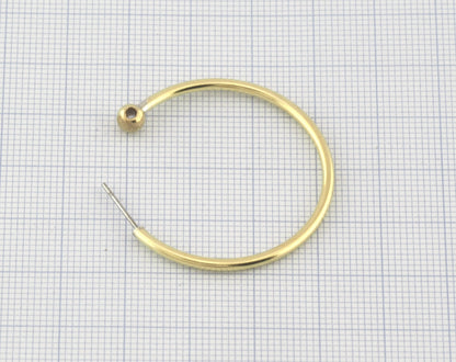 Dangle Earring making, Hoop Earring, Big Round Setting Base Stud, Raw brass , 36mm S326 newline