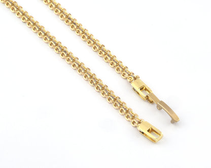 Twin Oval Chain Bracelet Necklace Making Raw brass 4mm link chain s335