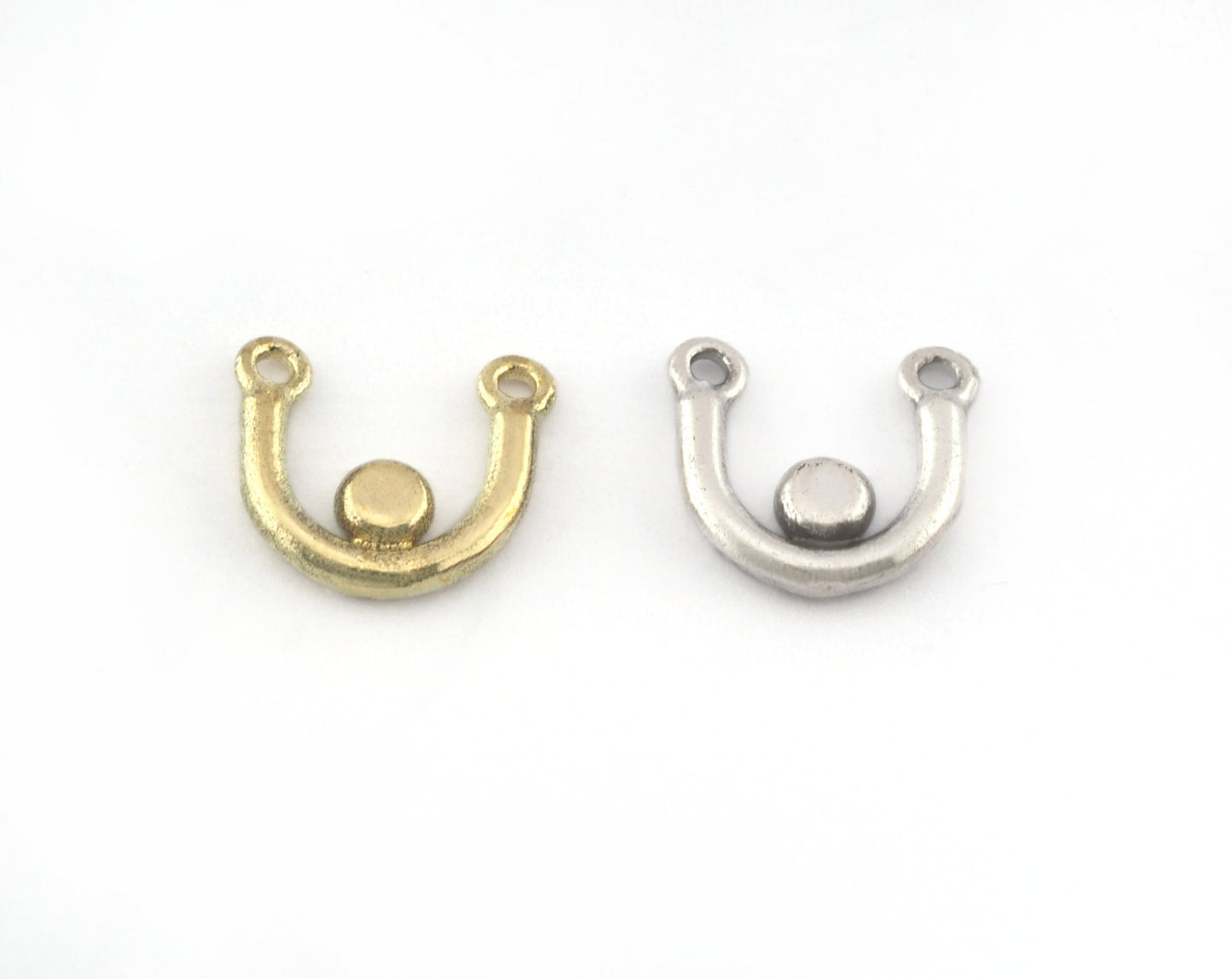 Boobs Connector Charms, Pendant Raw Brass - Antique Silver, Shiny silver, Shiny gold 12x11mm Charms 5226