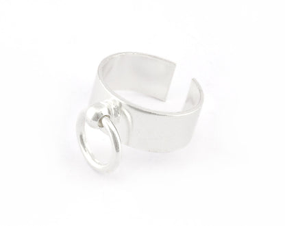 Hoop Ring, Adjustable Ring Antique Silver, Shiny Silver, Shiny Gold plated Plated brass 5198