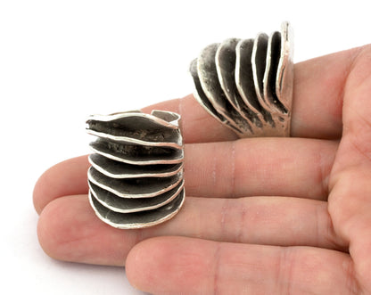 Slice Ring Adjustable Antique silver plated brass (18mm 8US inner size) 5237