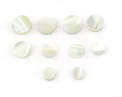 Mother of Pearl Round Flat Gemstone Flat Back Cabochons 10 12 14 16 mm (thick or thin) no hole cab34-14