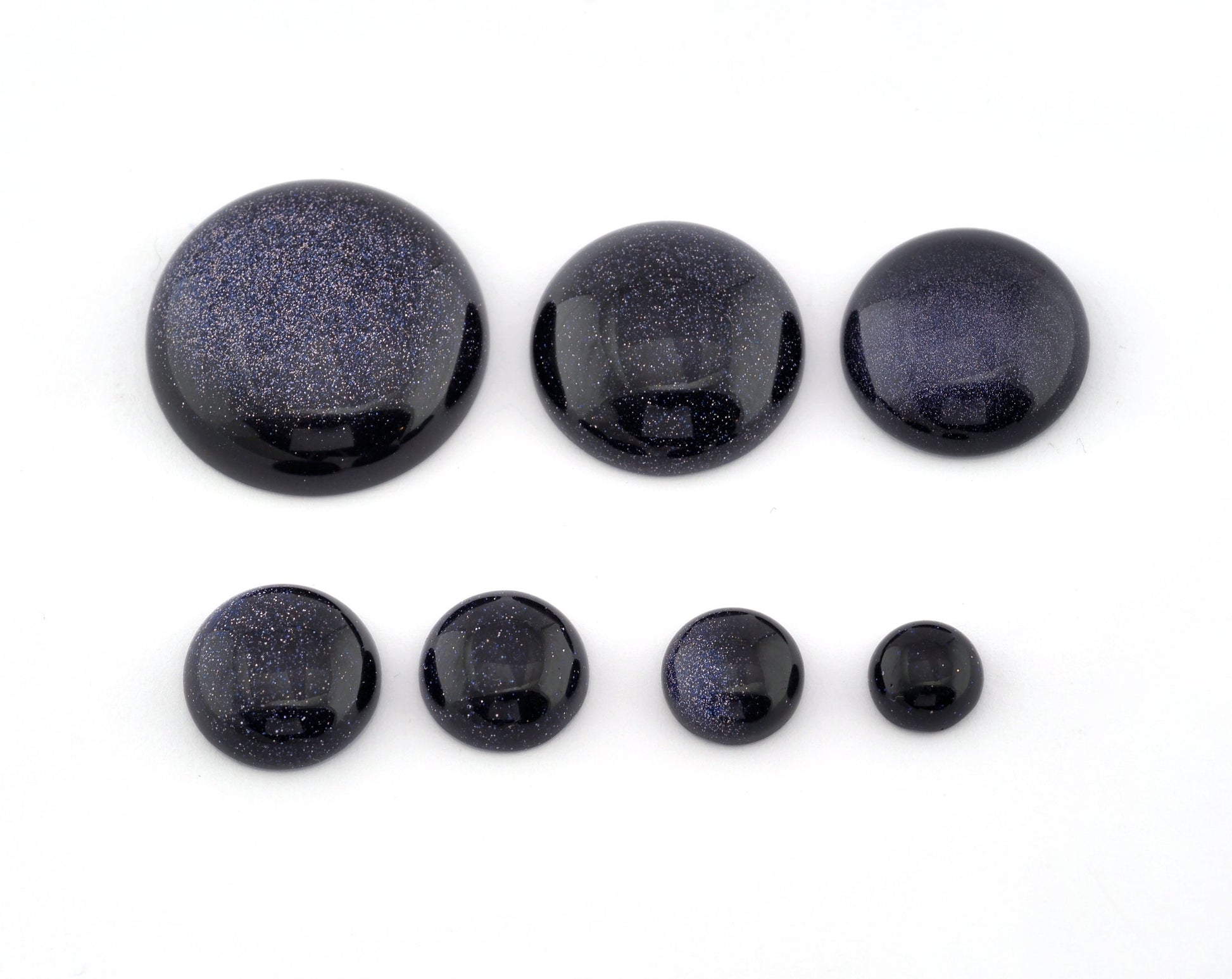 Blue Gold Stone Round Dome Gemstone Flat Back Cabochons 8 10 12 14 16 18 20 25 mm no hole cab46-1