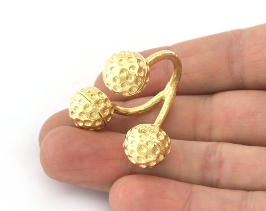 Golf Balls Ring, Adjustable Ring , Raw Brass (8US) 5204