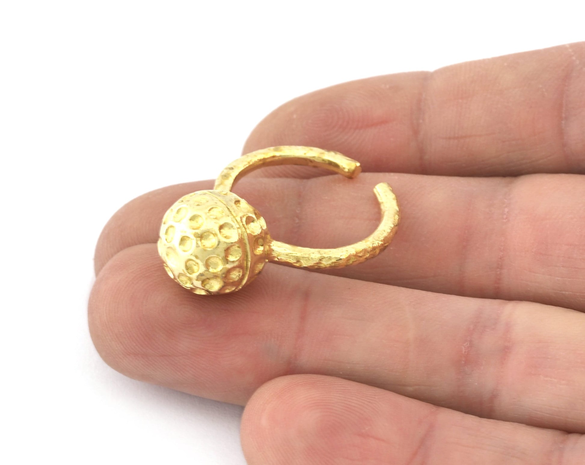 Golf Balls Ring, Adjustable Ring , Raw Brass (8US) 5205