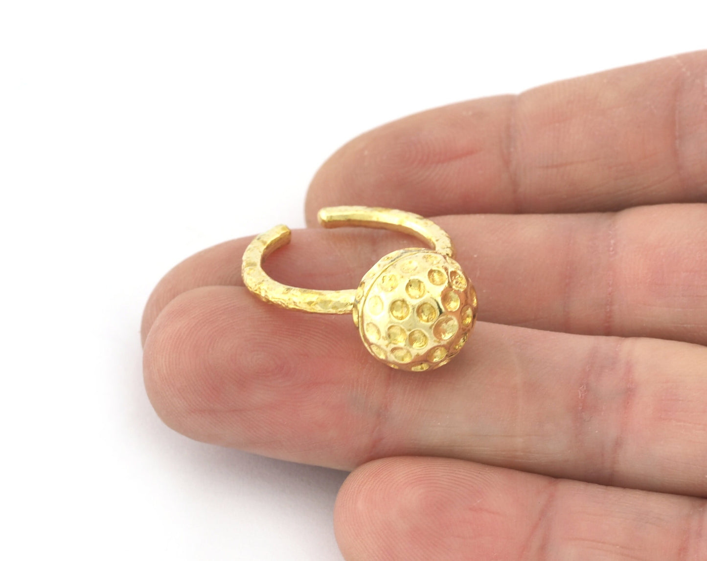 Golf Balls Ring, Adjustable Ring , Raw Brass (8US) 5205