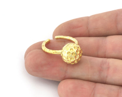 Golf Balls Ring, Adjustable Ring , Raw Brass (8US) 5205