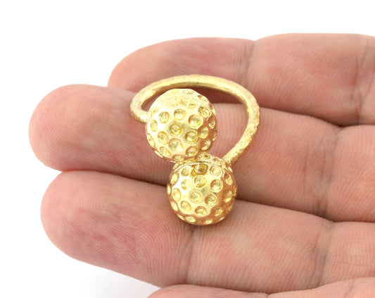 Golf Balls Ring, Wrap Adjustable Ring , Raw Brass (8US) 5208