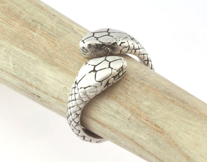 Snake Ring Adjustable Raw brass, Shiny Silver, Antique silver (17mm 7US inner size) 5240