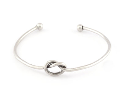 Knot Bracelet Base, Antique Silver plated copper 5187 - ltd