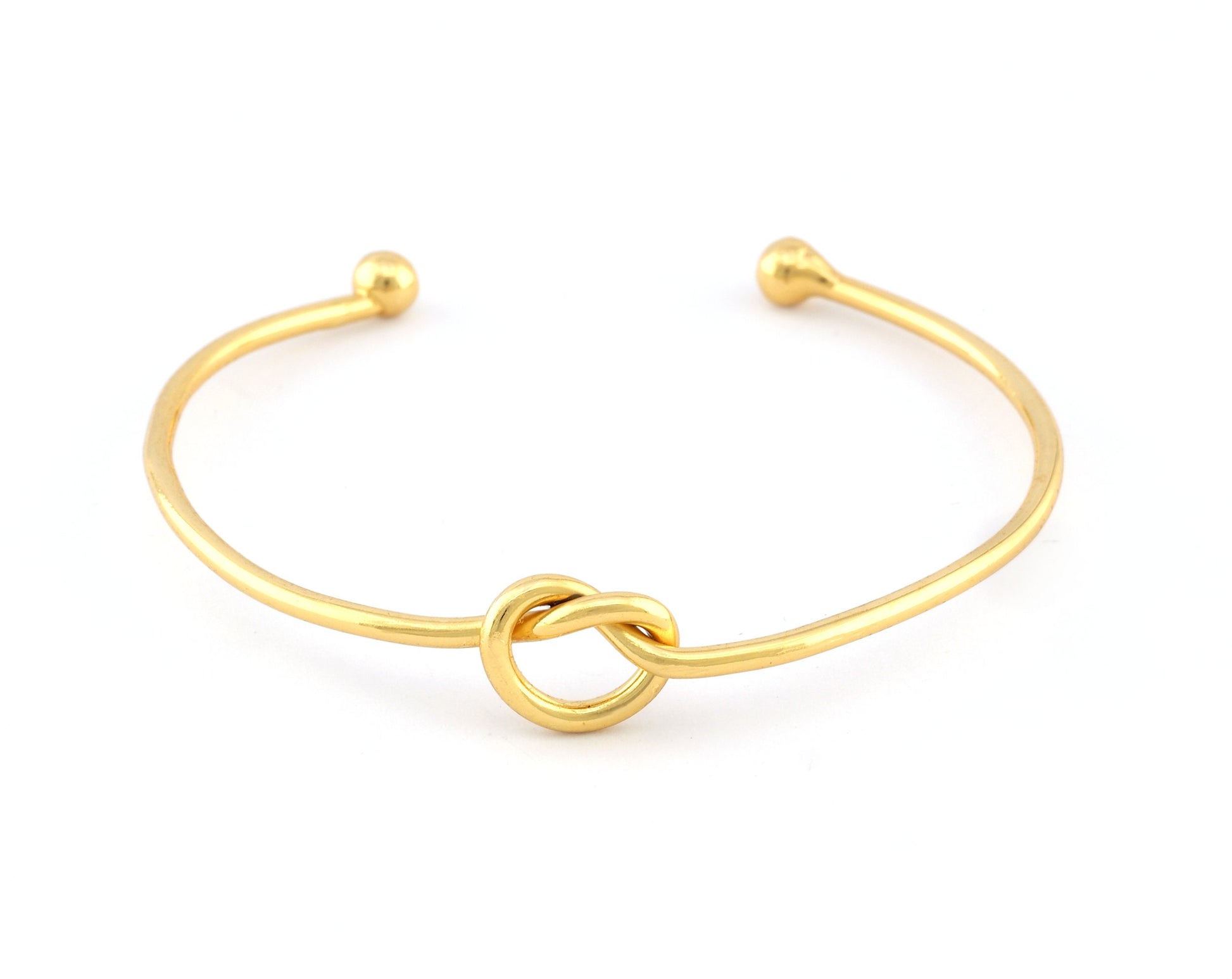 Knot Bracelet Base, Shiny gold plated copper 5187