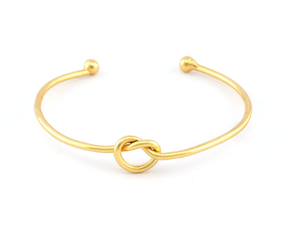 Knot Bracelet Base, Shiny gold plated copper 5187
