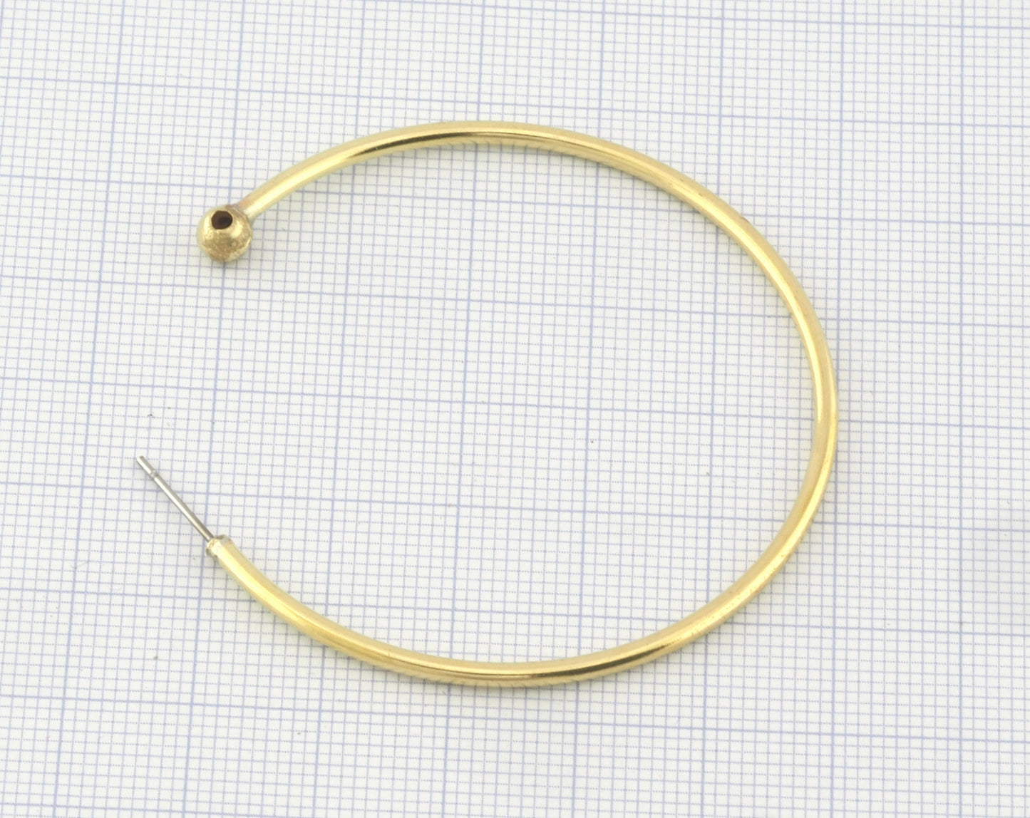 Dangle Earring making, Hoop Earring, Big Round Setting Base Stud, Raw brass , 55mm S325 newline
