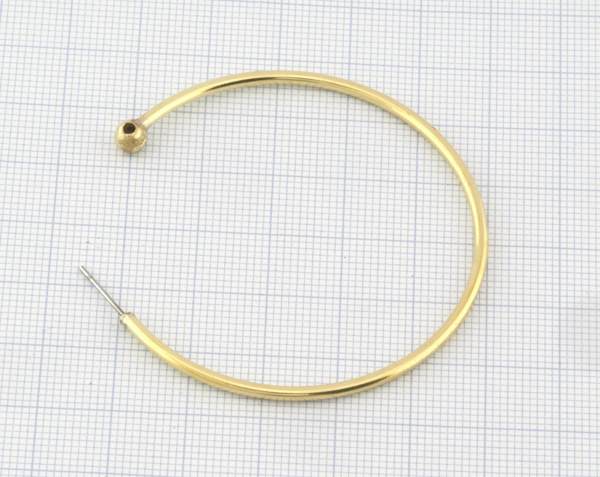 Dangle Earring making, Hoop Earring, Big Round Setting Base Stud, Raw brass , 55mm S325 newline