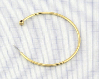 Dangle Earring making, Hoop Earring, Big Round Setting Base Stud, Raw brass , 55mm S325 newline