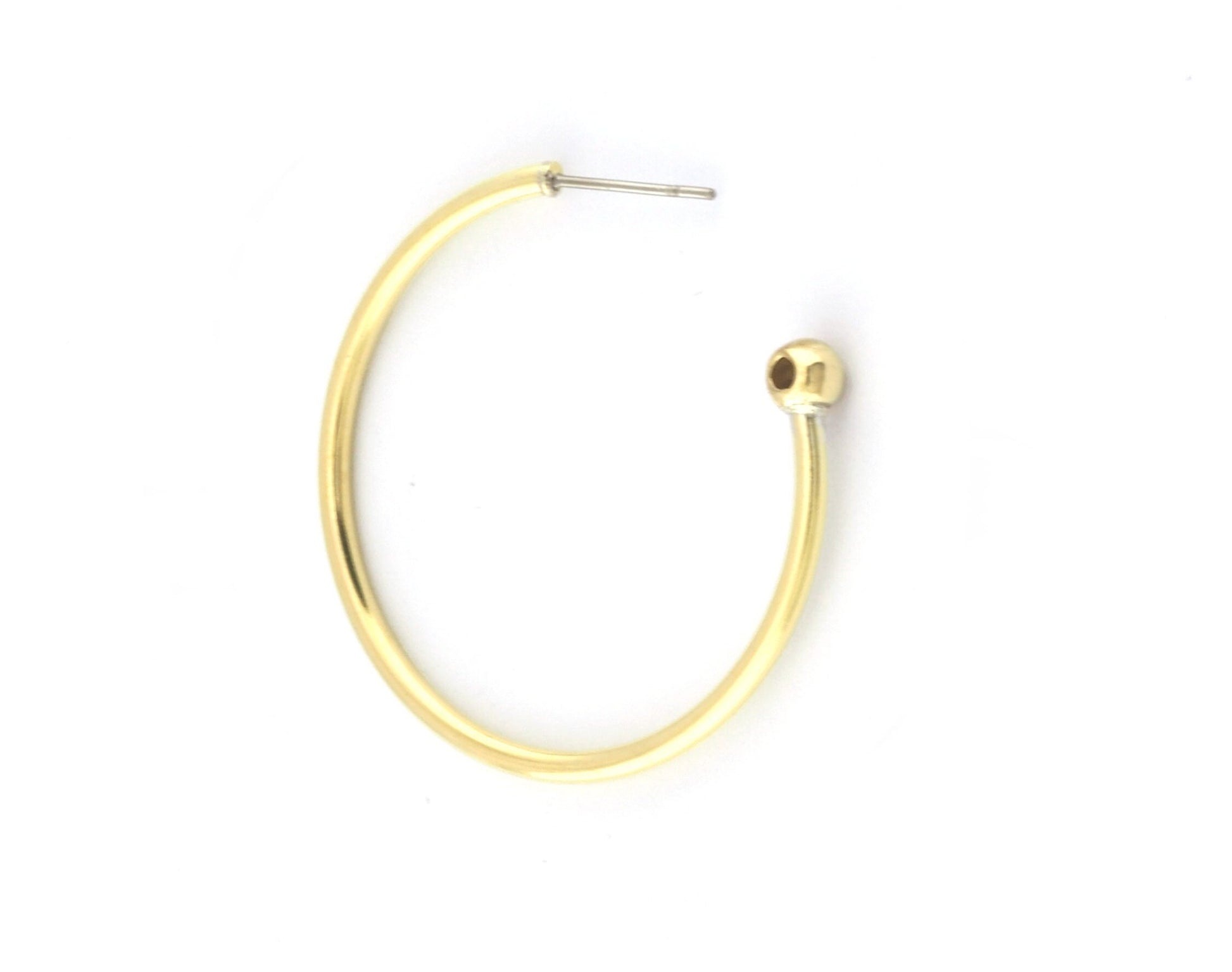 Dangle Earring making, Hoop Earring, Big Round Setting Base Stud, Raw brass , 36mm S326 newline
