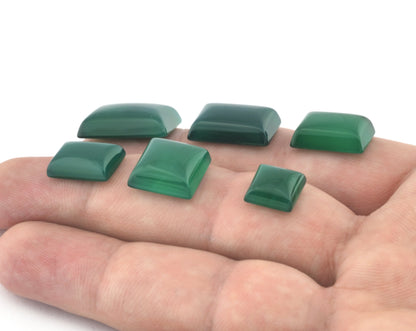 Natural Dyed Agate Rectangle -Square Dome Cabochon 10mm 12mm 14mm - 10x14mm 12x16mm 13x18mm 15x20mm cab71