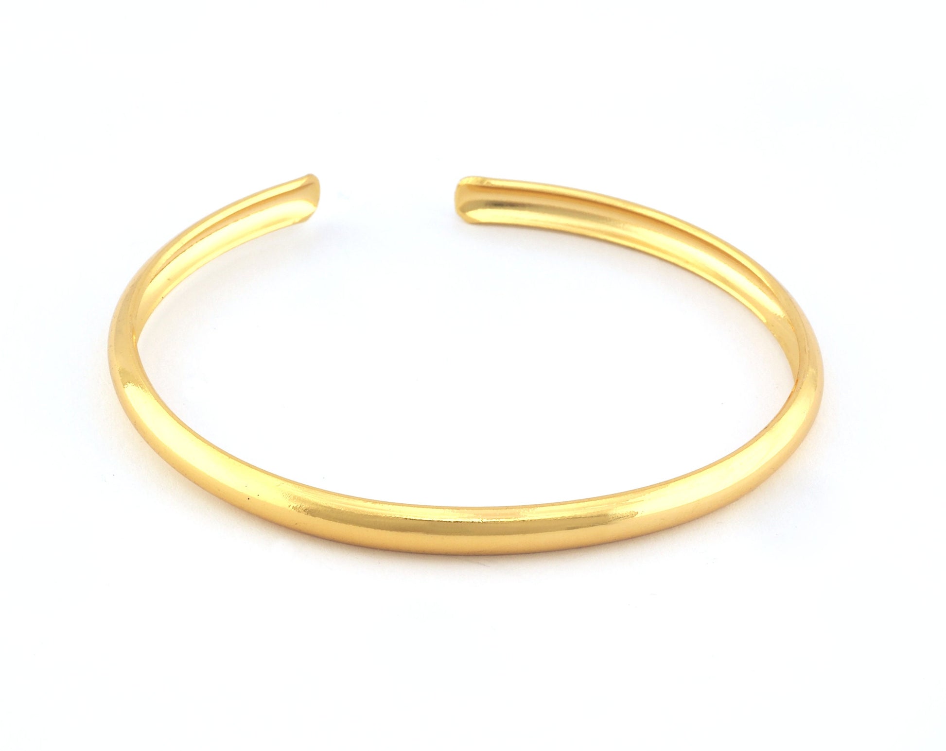 Curved Bracelet Base, Shiny Gold plated brass (4.5mm) 5219