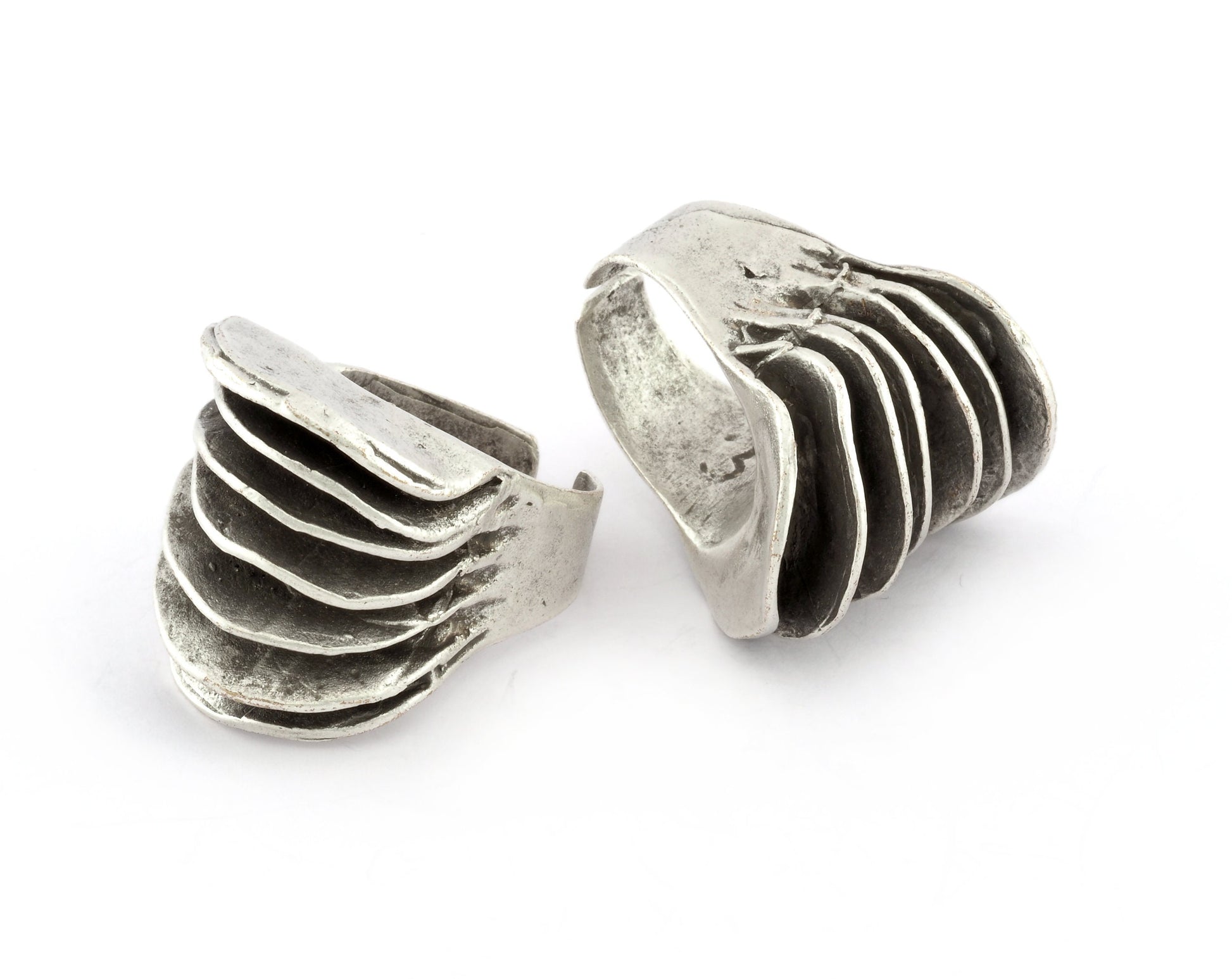 Slice Ring Adjustable Antique silver plated brass (18mm 8US inner size) 5237