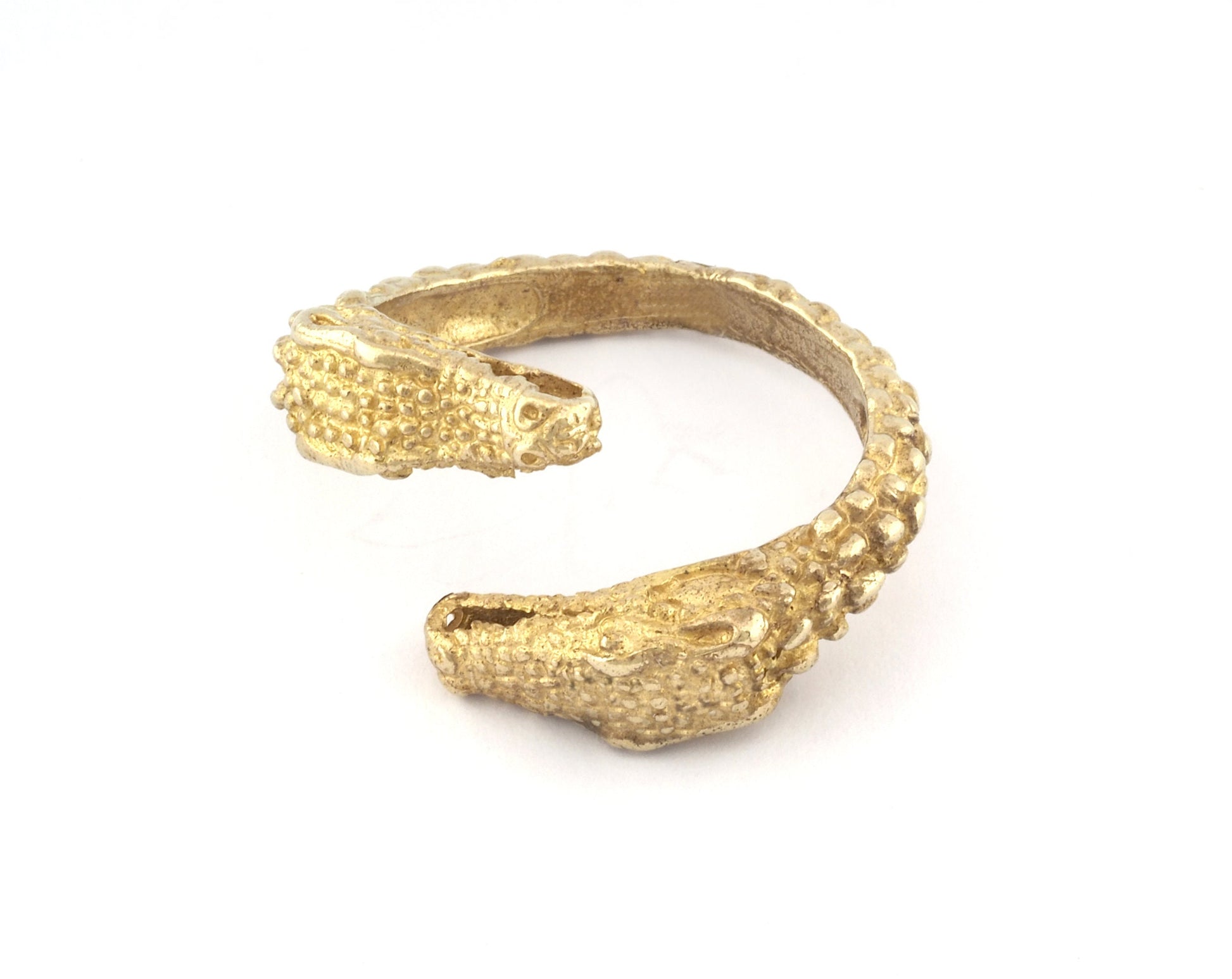 Dragon, Crocodile Ring Adjustable Raw brass (18mm 8US inner size) 5229