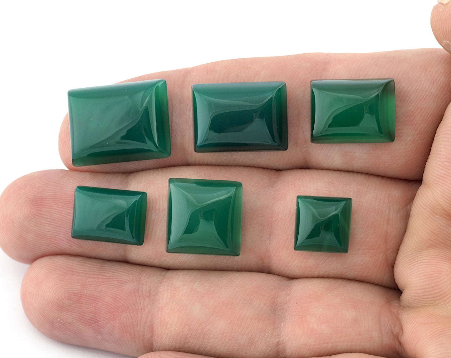 Natural Dyed Agate Rectangle -Square Dome Cabochon 10mm 12mm 14mm - 10x14mm 12x16mm 13x18mm 15x20mm cab71