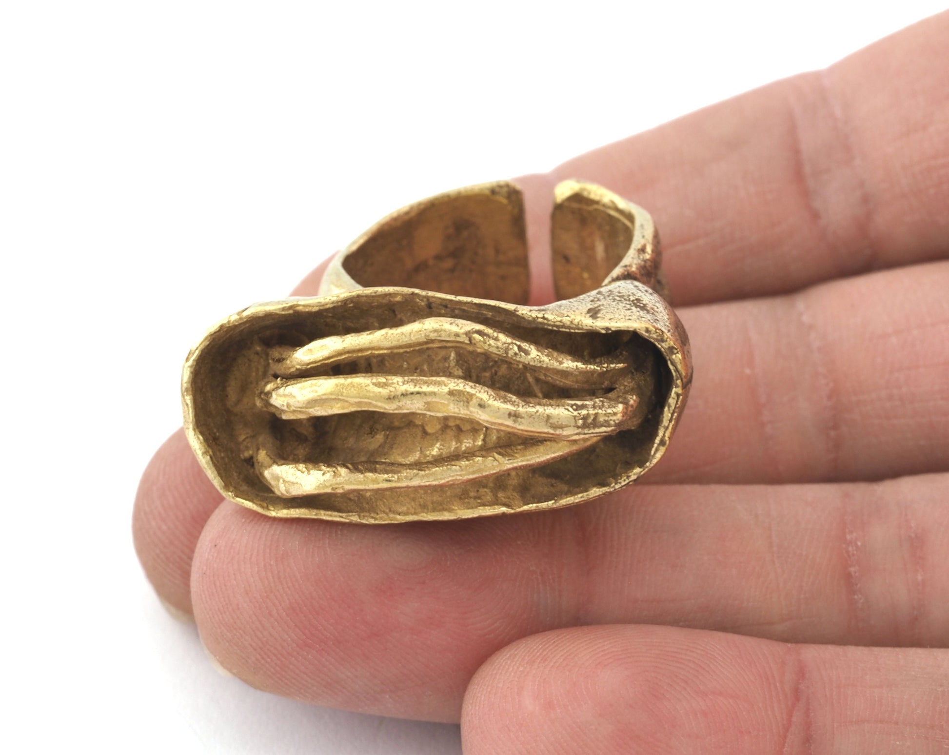 Mysterious Ring Adjustable Raw brass (19mm 9US inner size) 5233