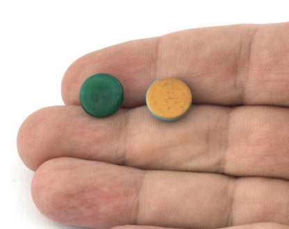 Round Dome Cabochon Glass 12mm Flat Back Red Blue Black Green Brown Colorful Cabochons 120CB CAB61-CAB62