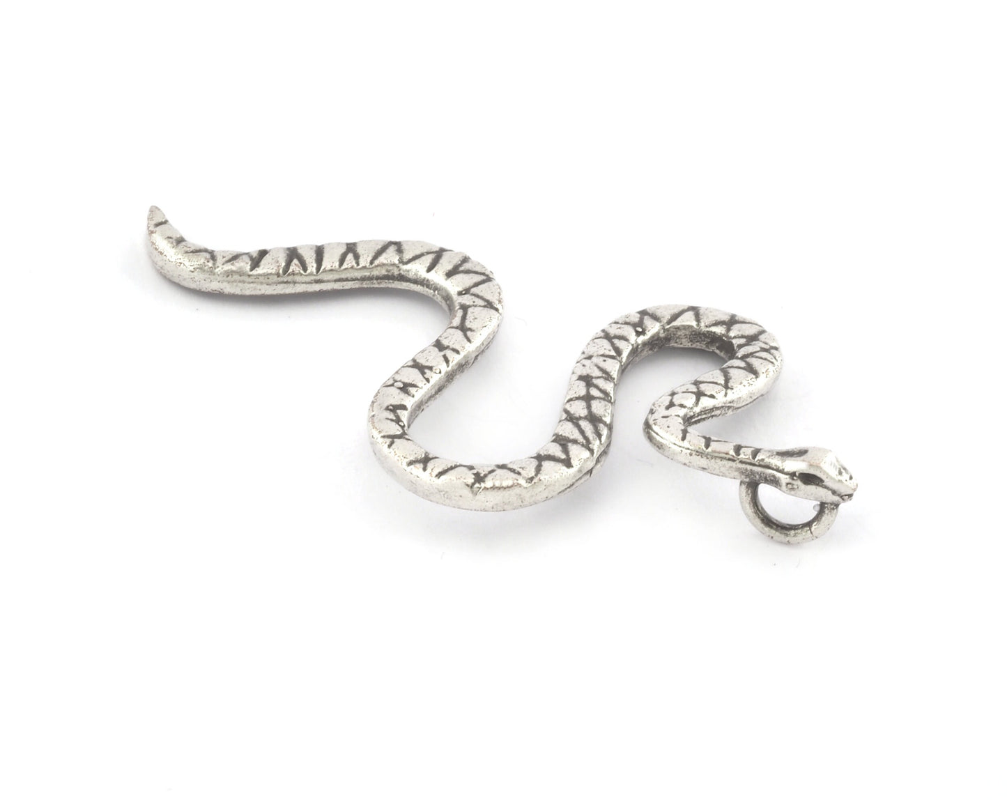 Snake Charms Pendant Raw Brass - Shiny Silver - Antique Silver - Shiny Gold Plated 53x25mm 5303