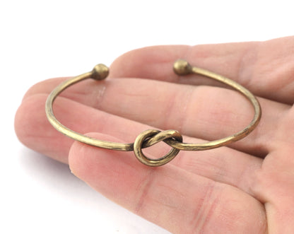 Knot Bracelet Base, Antique Bronze plated copper 5187 - ltd