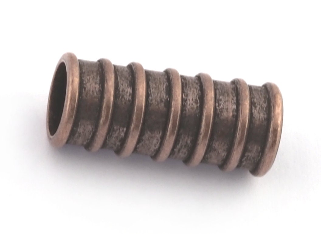 Jewelry making tubes, Brass, Silver tone, Shiny, Matte gold, Shiny silver, Antique copper 18x8mm (6mm hole) bab6 1230