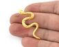 Snake Earring Stud Post Wire Base Raw Brass, Shiny silver, Shiny gold plated Earring 44mm OZ5331