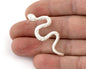 Snake Earring Stud Post Wire Base Raw Brass, Shiny silver, Shiny gold plated Earring 44mm OZ5331