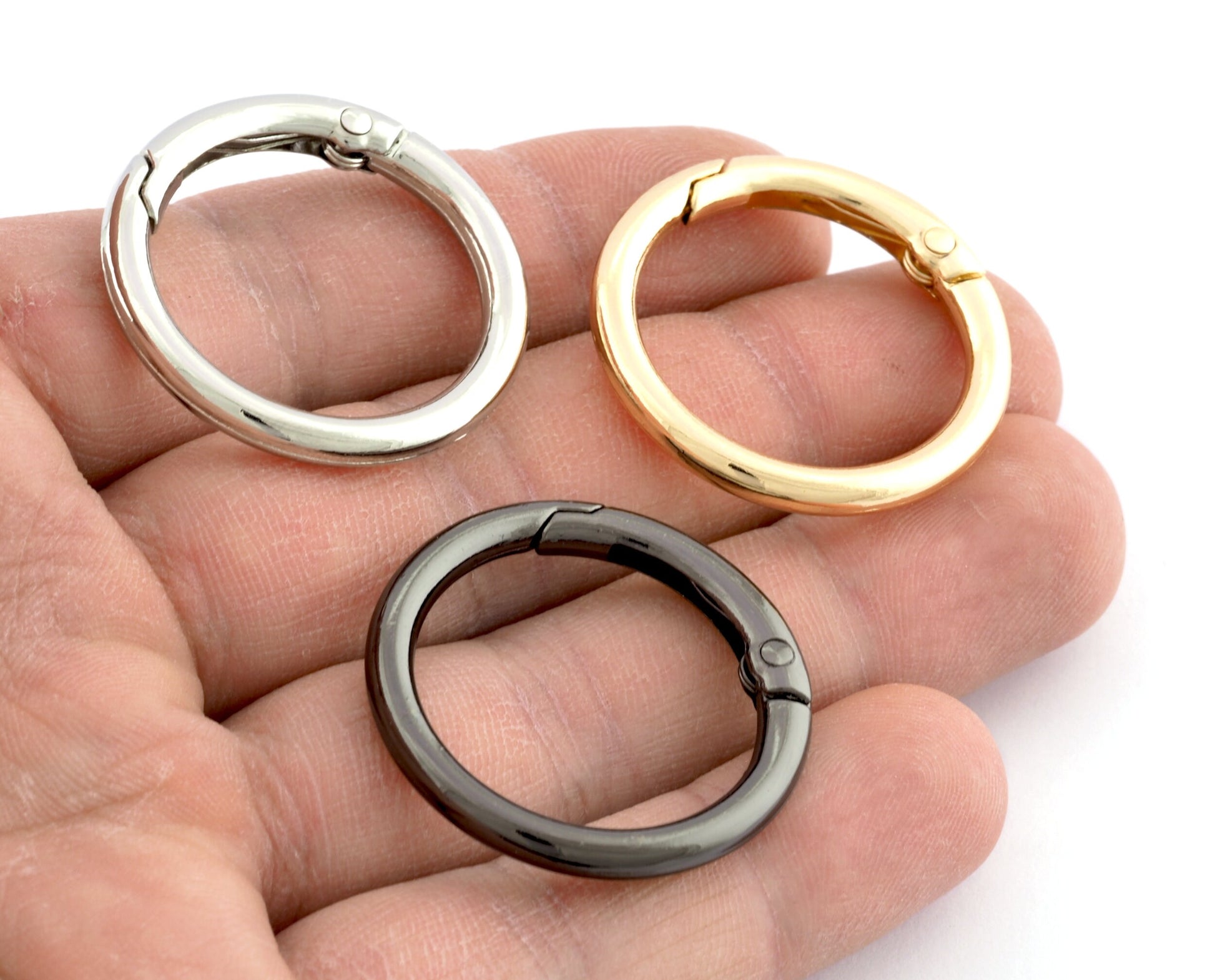 Round O Spring Ring Connector Findings, clasp 1 Silver , 2 Gunmetal, 3 Goldtone, 4 Silver Small 5 Gunmetal Small, 6 Goldtone Small 3126