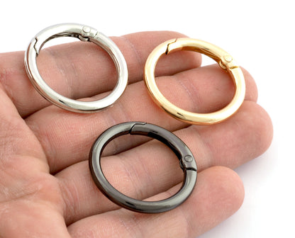 Round O Spring Ring Connector Findings, clasp 1 Silver , 2 Gunmetal, 3 Goldtone, 4 Silver Small 5 Gunmetal Small, 6 Goldtone Small 3126