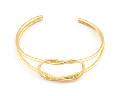 Knot Bracelet Base, Shiny gold plated copper 3826