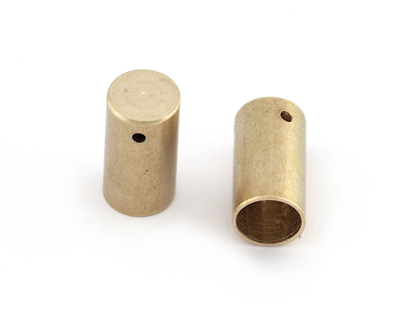 Cord Tip Ends Raw Brass 8x15mm (7mm hole) Ribbon End, Ends Cap, Enc7 3052