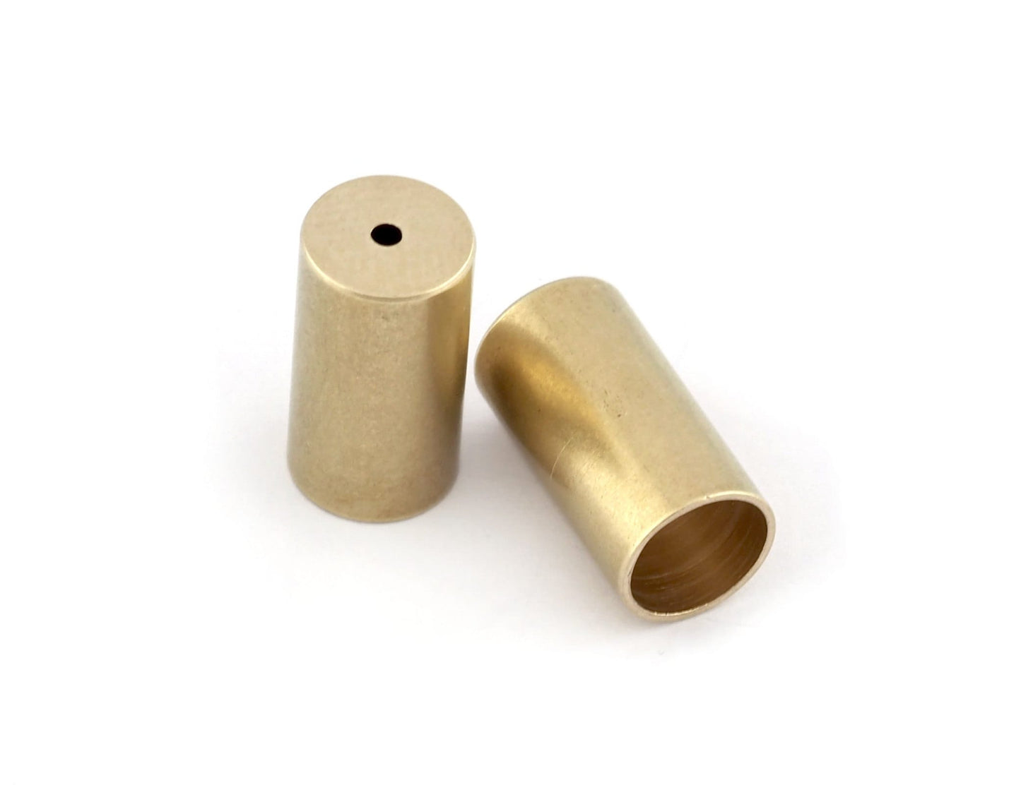 Cord Tip Ends Raw Brass 8x15mm (7mm hole) Ribbon End, Ends Cap, Enc7 3039