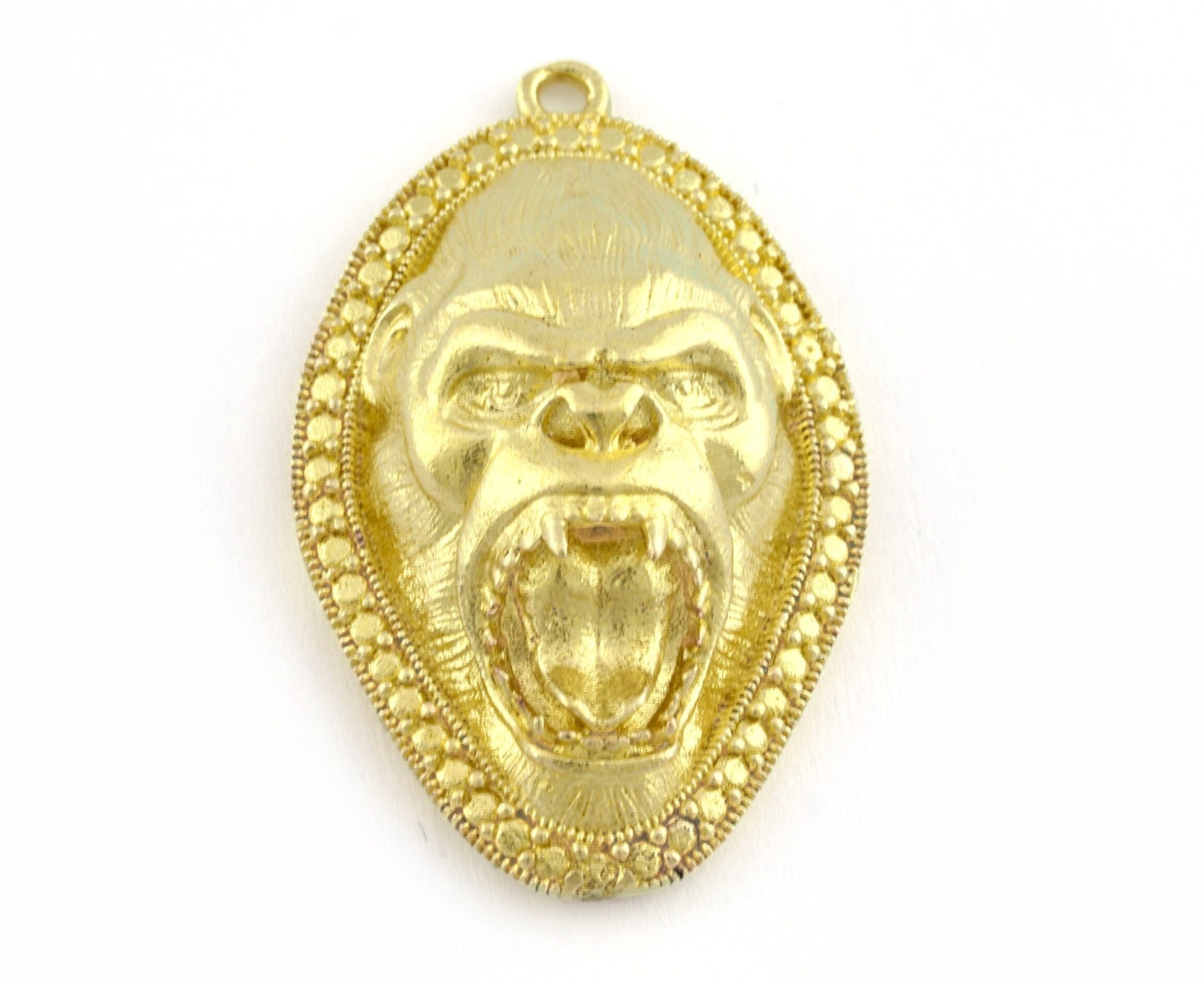 Gorilla Charms Pendant Raw Brass - Antique Silver - Shiny silver - Shiny gold 35x22mm 3910