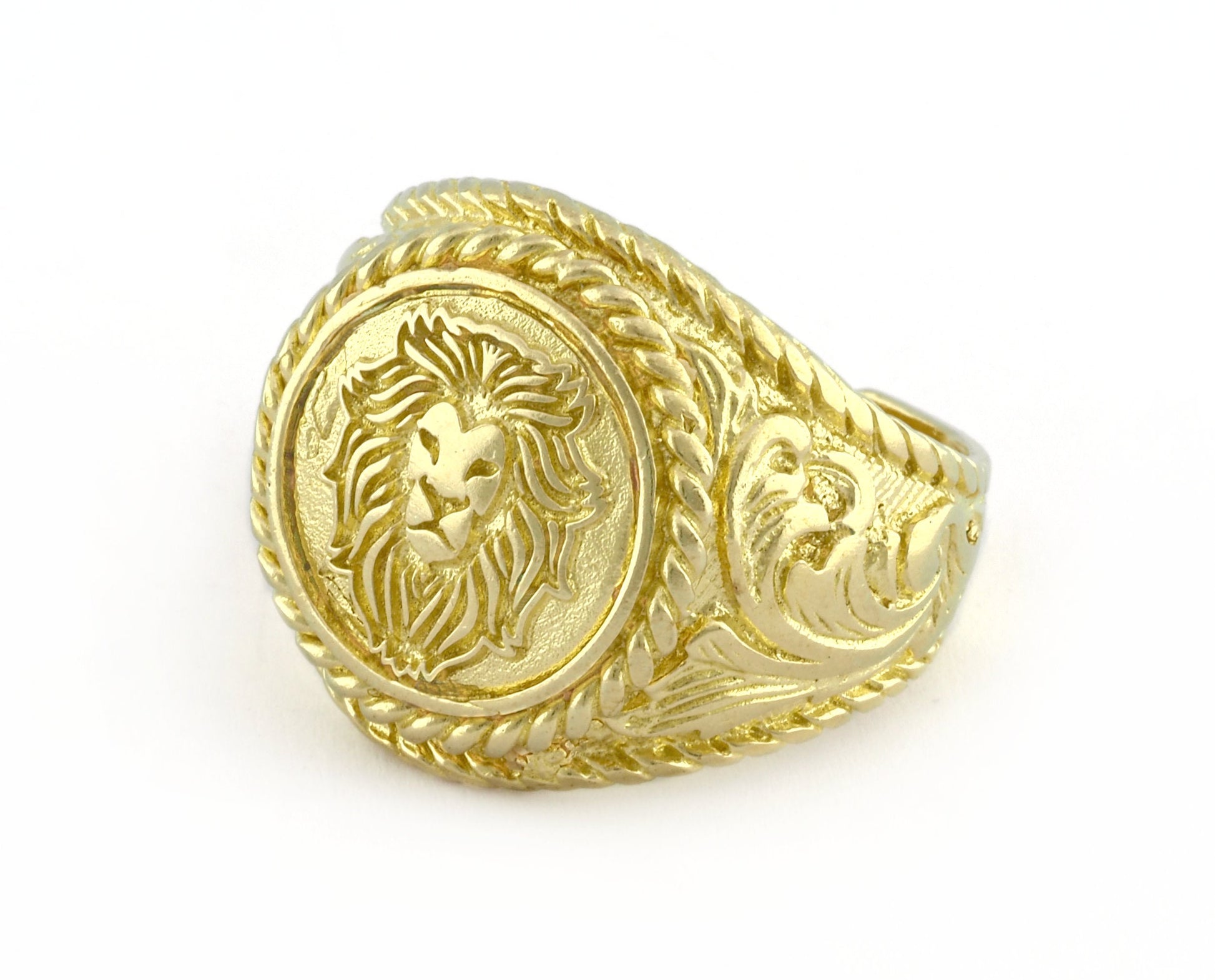 Lion Ring Raw Brass - Antique Silver - Shiny Silver Plated (9US - 12US inner size Adjustable ) 3048