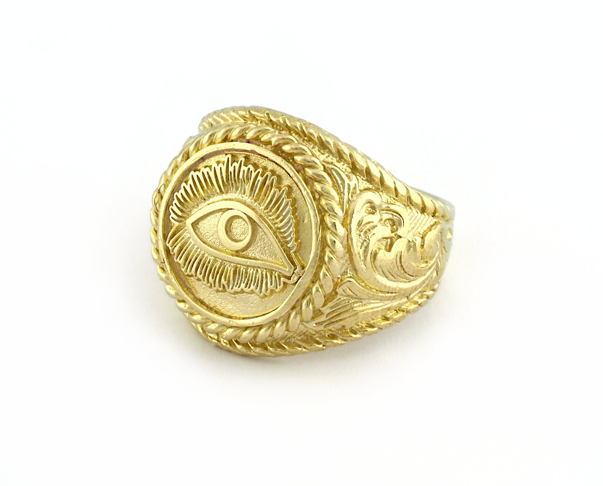 Eye Ring Raw Brass (9US - 12US inner size Adjustable ) 2272