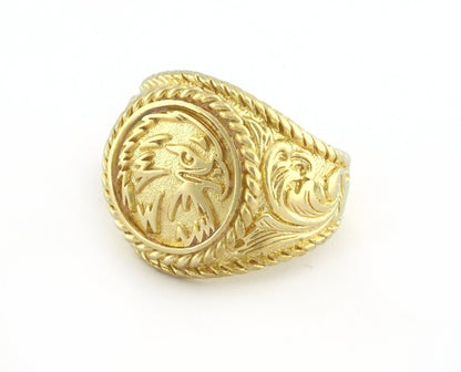 Eagle Ring Raw Brass (9US - 12US inner size Adjustable ) 3051