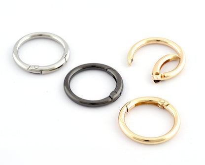 Round O Spring Ring Connector Findings, clasp 1 Silver , 2 Gunmetal, 3 Goldtone, 4 Silver Small 5 Gunmetal Small, 6 Goldtone Small 3126