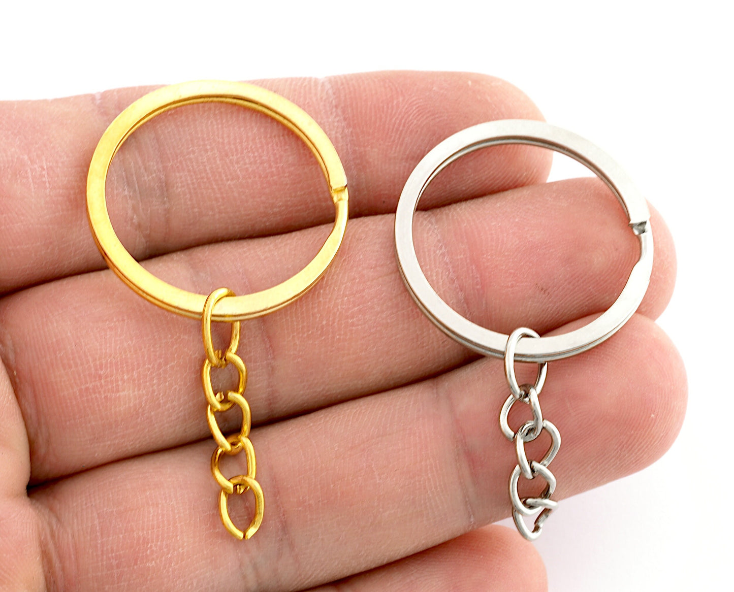 Key Ring Hoop Round Silver tone, Gold tone 30mm 4158