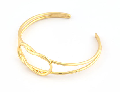 Knot Bracelet Base, Shiny gold plated copper 3826