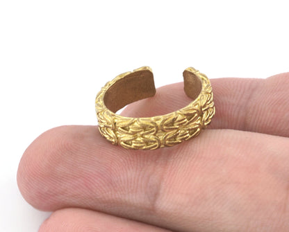 Ethnic Band Ring Adjustable Raw brass (18mm 8US inner size) 3188